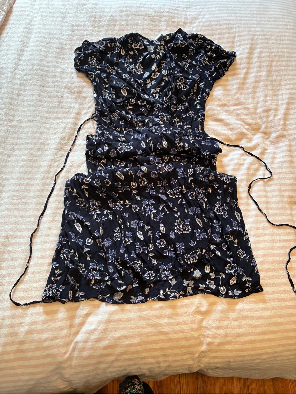 Floral Wrap Maxi Dress in Navy